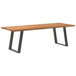vidaXL Table à manger marron clair bois de chêne massif rectangulaire