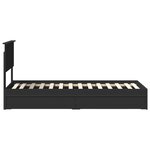 vidaXL Lit de Rangement avec tiroir Noir 75 x 190 cm Bois d'ingénierie