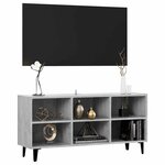 vidaXL Meuble TV avec pieds en métal Gris béton 103 5x30x50 cm