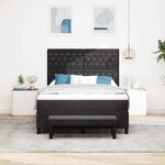 vidaXL Lit à ressorts avec matelas & banc noir 140x190 cm en velours