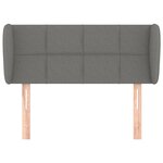 vidaXL Tête de lit avec oreilles Gris foncé 83x23x78/88 cm Tissu