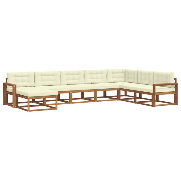 vidaXL Ensemble de canapés d'extérieur 8 pc Naturel et Crème