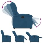vidaXL Fauteuil inclinable électrique bleu velours