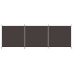 vidaXL Cloison de séparation 3 panneaux Marron 525x180 cm Tissu