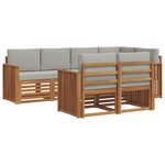 vidaXL Ensemble de canapés d'extérieur 7 pc Gris Naturel et Clair