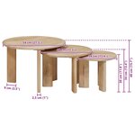 vidaXL Tables basses gigognes 3 Pièces Noir Bois de mangue massif