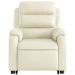 vidaXL Fauteuil inclinable électrique crème similicuir