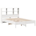 vidaXL Lit bibliothèque sans matelas blanc 160x200 cm bois pin massif