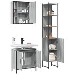 vidaXL Ensemble d'armoires de salle de bain 3 Pièces sonoma gris