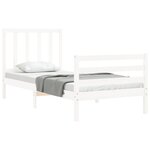 vidaXL Cadre de lit sans matelas blanc bois de pin massif