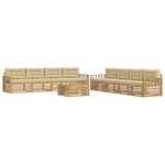 vidaXL Ensemble de canapés d'extérieur 9 pc Blanc et Beige Polyester