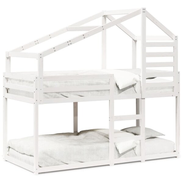 vidaXL Lit superposé sans matelas blanc 80x200 cm bois de pin massif