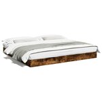 vidaXL Cadre de lit sans matelas chêne fumé 180x200 cm