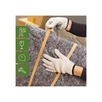 Pack and Move - Lot de 12 Paires de gants de travail déménagement - Coton et PVC antidérapant - Blanc et Noir