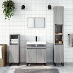 vidaXL Ensemble de meubles de salle de bain 3 Pièces Sonoma gris