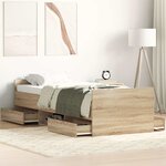 vidaXL Cadre de lit sans matelas chêne sonoma 75x190 cm