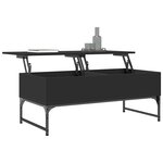 vidaXL Table basse noir 100x50x40 cm bois d'ingénierie et métal