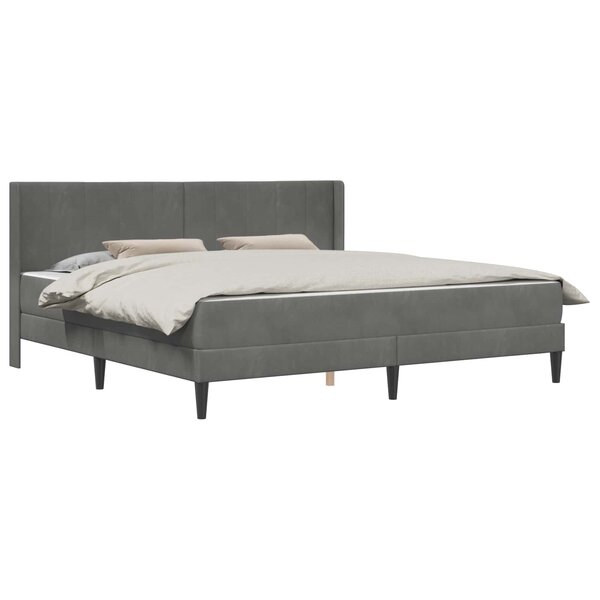 vidaXL Cadre de lit avec matelas Gris foncé 180 x 200 cm Velours