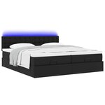 vidaXL Lit ottoman avec matelas & LED Noir 160x200cm similicuir