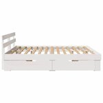 vidaXL Cadre de lit avec tiroir Blanc 180 x 200 cm Bois massif en pin