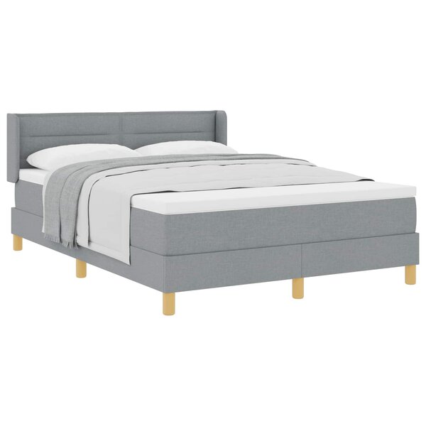 vidaXL Lit à ressorts avec matelas Gris clair 200 x 160 cm Polyester