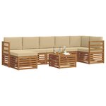 vidaXL Ensemble de canapés d'extérieur 8 Pièces Naturel et Beige
