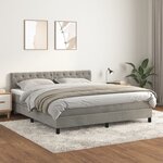 vidaXL Sommier à lattes de lit et matelas Gris clair 160x200cm Velours