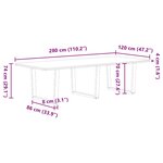 vidaXL Table à manger 280x120x74 cm bois de chêne massif rectangulaire