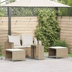 vidaXL Salon de jardin 5 Pièces avec coussins empilable beige polyrotin