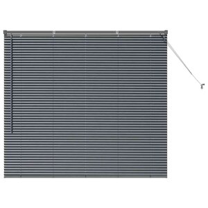 vidaXL Store de Fenêtre avec des rideaux Gris foncé Aluminium