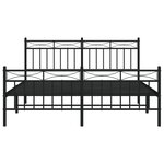 vidaXL Cadre de lit métal sans matelas avec pied de lit noir 160x200cm
