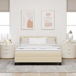 vidaXL Lit à ressorts avec matelas avec LED Crème 160 x 200 cm tissu