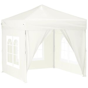 vidaXL Tente de réception pliable avec parois Crème 2x2 m