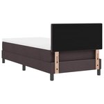 vidaXL Lit à ressorts avec matelas et LED marron foncé 80x200 cm Tissu
