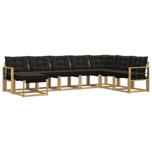 vidaXL Ensemble de canapés d'extérieur 8 Pièces Blanc et noir