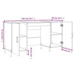 vidaXL Bureau Blanc brillant 140x50x75 cm Bois d'ingénierie