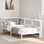 vidaXL Lit bibliothèque sans matelas blanc 100x200 cm bois pin massif