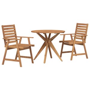 vidaXL Ensemble à manger de jardin 3 Pièces Bois d'acacia solide