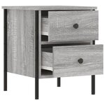 vidaXL Table de chevet sonoma gris 40x42x50 cm bois d'ingénierie