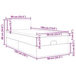 vidaXL Cadre de lit ottoman avec matelas marron foncé 90x190 cm tissu