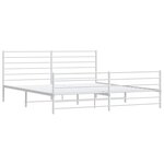 vidaXL Cadre de lit métal sans matelas et pied de lit blanc 180x200 cm