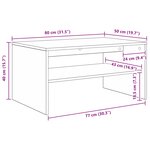 vidaXL Table basse Gris béton 80 x 50 x 40 cm Bois d'ingénierie