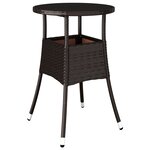 vidaXL Ensemble de Salle à Manger de Jardin 3 Pièces Marron Poly Rattan