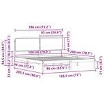 vidaXL Cadre de lit avec tête de lit rembourrée Gris clair