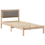 vidaXL Cadre de lit avec tête de lit Taupe 90 x 200 cm Pin massif