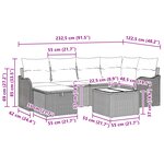 Ensemble de 7 Pièces de Canapé de Jardin avec Coussins Beige Poly Rattan