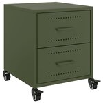 vidaXL Table de chevet vert olive 36x39x43 5 cm acier