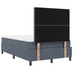 vidaXL Lit à ressorts avec matelas Gris foncé 120 x 200 cm Velours