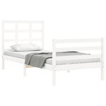 vidaXL Cadre de lit sans matelas blanc bois massif