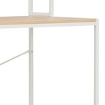 vidaXL Bureau d'ordinateur Blanc et chêne 120 x 60 x 138 cm